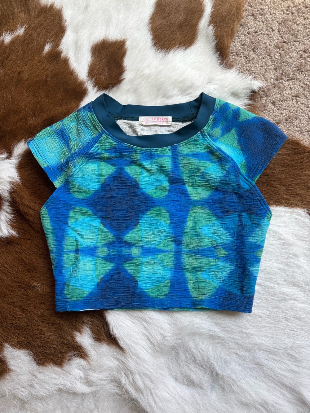 Free People Sonny Printed Swim crop top XS